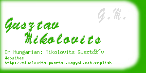 gusztav mikolovits business card